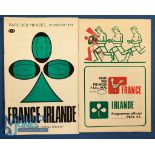 1974 & 76 France v Ireland Rugby Programmes (2): The Parc des Princes welcomed the Irish for the