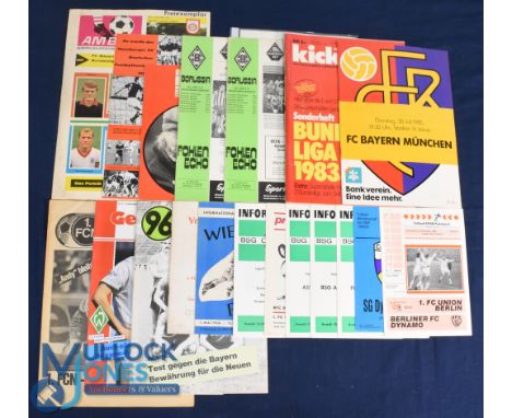 Selection of Germany football programmes 1955/56 Berlin v Vienna, 1960 4 page sales brochure of Hamburg SV featuring Adidas f