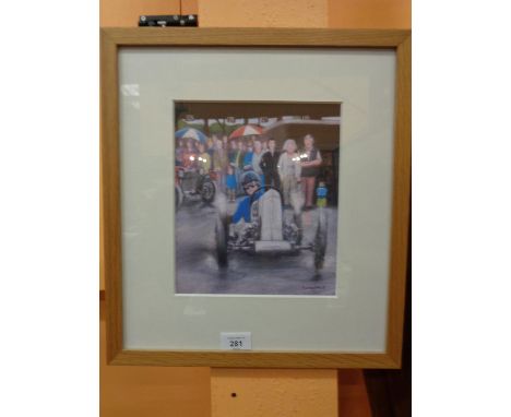 A FRAMED PRINT SIGNED BY RICHARD WADE 40CM X 36.5CM 