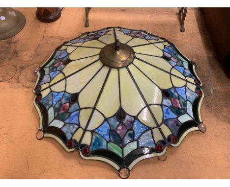 A LARGE TIFFANY STYLE LAMP SHADE 24" X 24" 