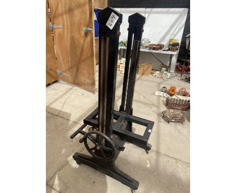 A LARGE VINTAGE WOODEN CAMERA STAND 