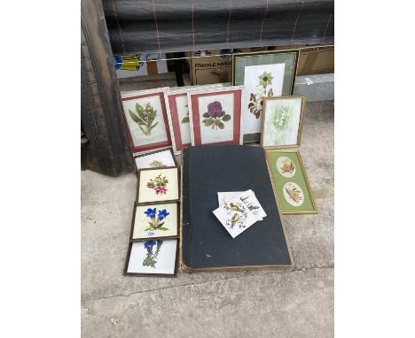 AN ASSORTMENT OF FRAMED PRINTS, PICTURES AND CERAMIC TILES 