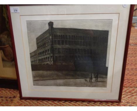 A FRAMED AND SIGNED LIMITED EDITION PRINT OF THE CHUBB LOCK WORKS FACTORY WOLVERHAMPTON 5/15 