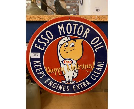 A METAL SIGN "ESSO MOTOR OIL HAPPY MOTORING" 