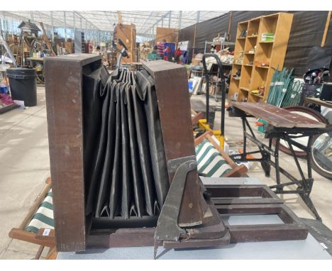 A VINTAGE WOODEN CAMERA 