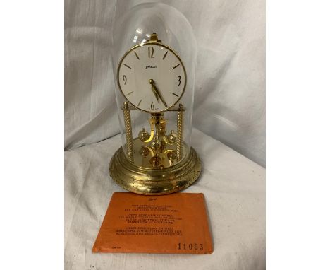A SCHATZ BRASS BENTIMA DOME CLOCK 