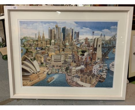 A LIMITED EDITION FRAMED PRINT 'MEMORIES OF SYDNEY' BY STUART MOORE 561/1500 