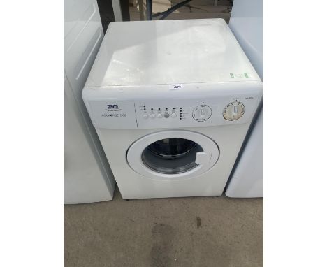 A WHITE ZANUSSI 3KG COMPACT WASHING MACHINE, PAT TEST, FUNCTION TEST AND SANITIZED BUT NO WARRANTY GIVEN 