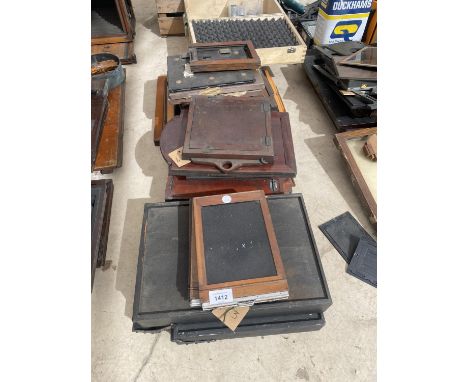 A COLLECTION OF VINTAGE WOODEN CAMERA PARTS 