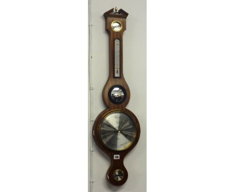 A reproduction mahogany cased Cornitti five glass barometer