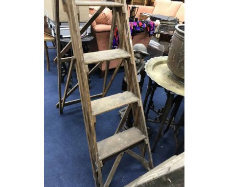 THREE VINTAGE SETS OF LADDERSincluding one by Slingsey