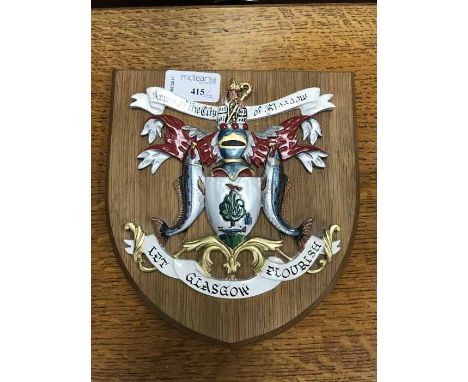 GLASGOW COATS OF ARMSalong with a brass lantern lamp