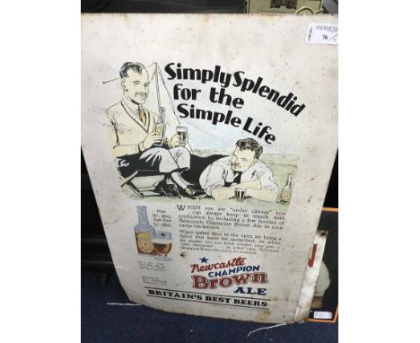 THREE VINTAGE ADVERTISMENTSone for 'Newcastle Champion Brown Ale' dated 1930, another 'Air Products Limited Oxegen No Smoking