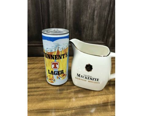 LOT OF BREWERY AND DISTILLERY ADVERTISING MATERIALincluding jugs, Beswick Babycham ashtray, also including a vintage Tennent'