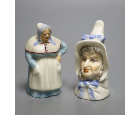 A Royal Worcester candlesnuffer of Mrs Caudle, date mark 1919 and a candlesnuffer of the French Cook, date mark 1925