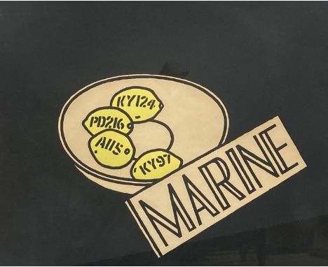 Ian Hamilton Finlay (1925-2006), colour print, "Marine", 47 x 58cm
