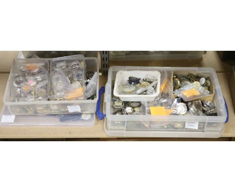 A large quantity of mostly Swiss wrist and pocket watches, for repair and parts, movements etc. including Jaeger LeCoultre, J