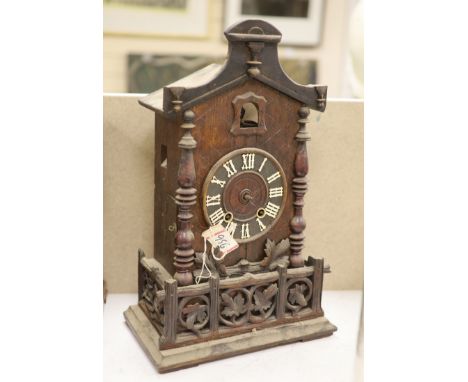 A late 19th century Black Forest cuckoo mantel clock, height 45cm