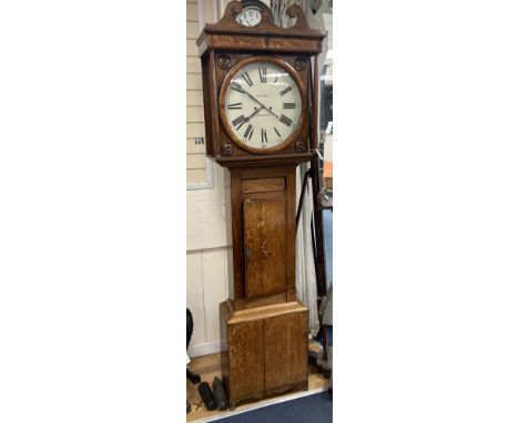 A Victorian oak longcase clock, height 226cm