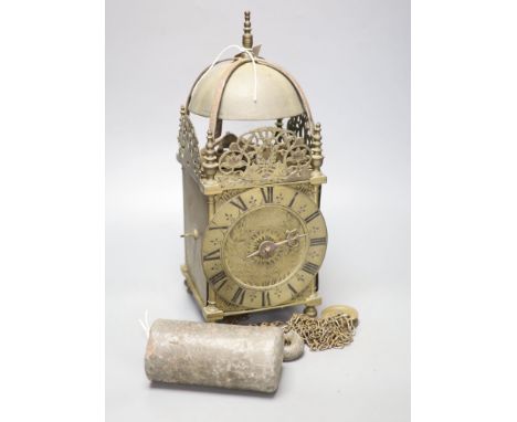 A 19th century brass lantern clock