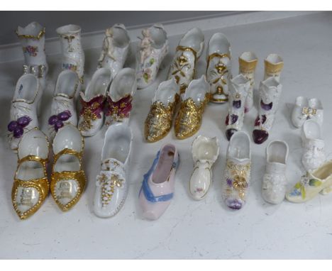 A collection of ceramic shoes