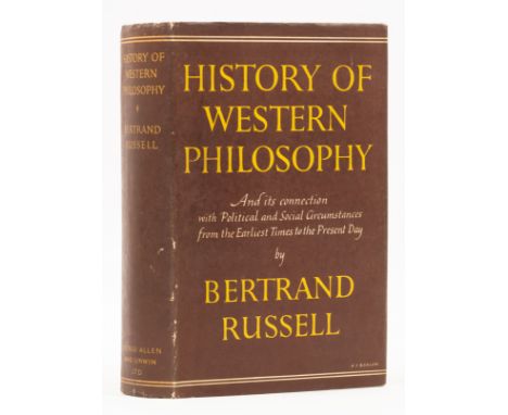 Russell (Bertrand) History of Western Philosophy, first edition, small mark on front free endpaper corner, splash stain to fo