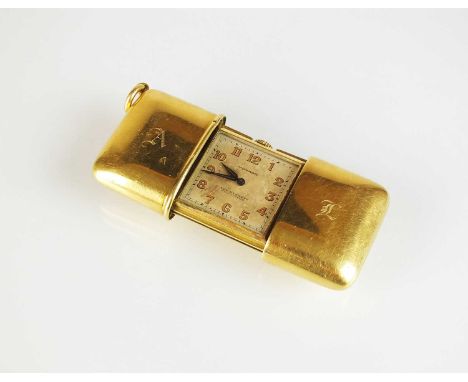 An 18ct gold Movado Hermeto Chronometer purse watch, the silvered dial with Arabic numerals, the 18ct yellow gold case stampe