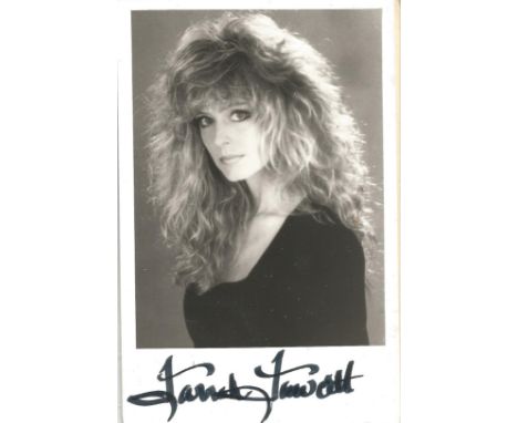 Farah Fawcett signed 6x4 black and white photo. Farrah Leni Fawcett was an American actress, fashion model and artist. A four