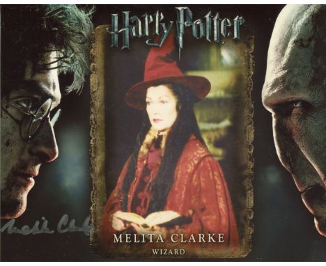 Harry Potter 8x10 movie photo signed by actress Melita Clarke. Good condition. All autographs come with a Certificate of Auth