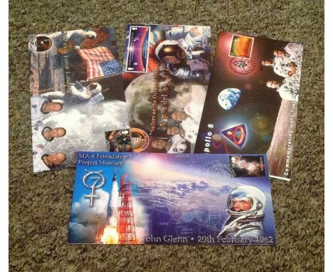 Space FDC collection 5 fantastic covers commemorating historic flights such as The First Lunar Landing, Apollo 8 first flight