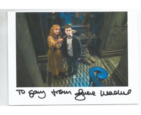 Julie Walters signed 6x4 colour photo from Harry Potter. Dedicated. Good condition. All autographs come with a Certificate of