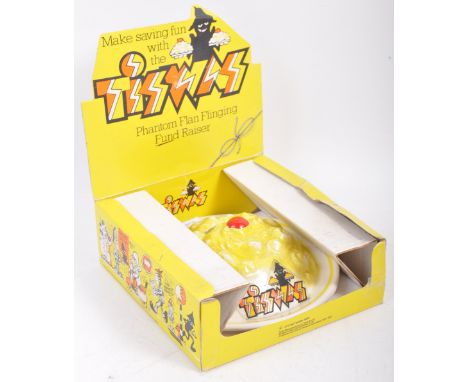 An original vintage 1980s (1980) ATV Network licensed Tiswas ' Phantom Flan Flinging Fund Raiser ' ceramic money box. The mon