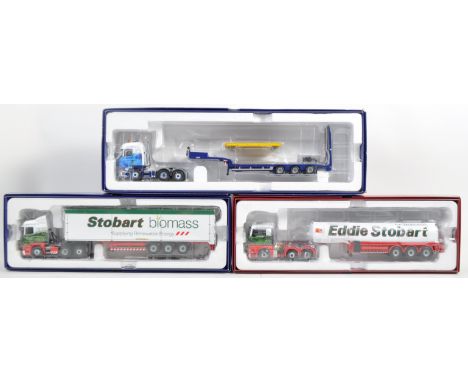 A collection of x3 boxed Corgi made 1/50 scale diecast Eddie Stobart interest trucks comprising models No. CC15207 Man GT-X F