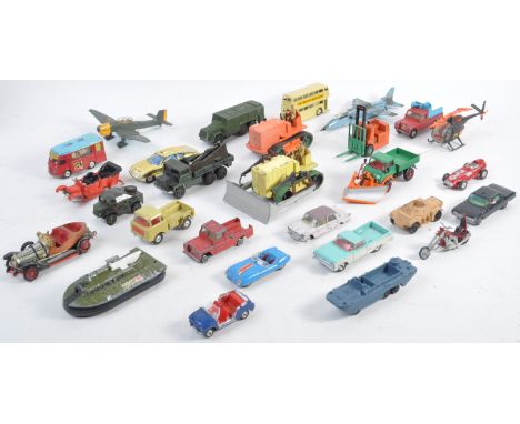 A collection of approx 30x vintage Corgi &amp; Dinky made diecast model cars, vans, planes and other vehicles to include Ed S