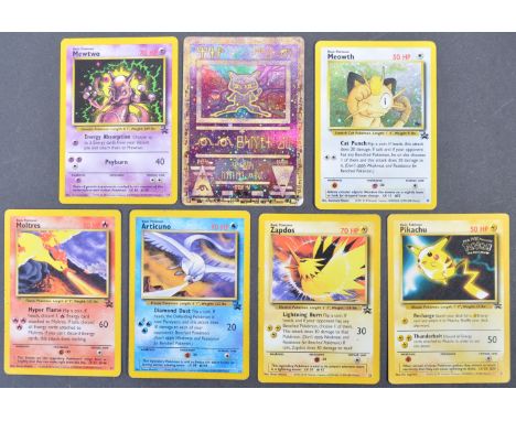 A collection of 7x original vintage 1990's 1999 Wizards Of The Coast WOTC Pokemon The Trading Card Game Pokemon Cards from th