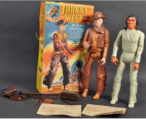 An original vintage Marx Toys made Johnny West ' The Action Cowboy ' 12" scale action figure. Appears little used, and comple