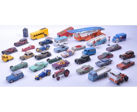 A large collection of assorted vintage Dinky Toys and Corgi Toys diecast model cars&nbsp; and other vehicles comprising Dinky