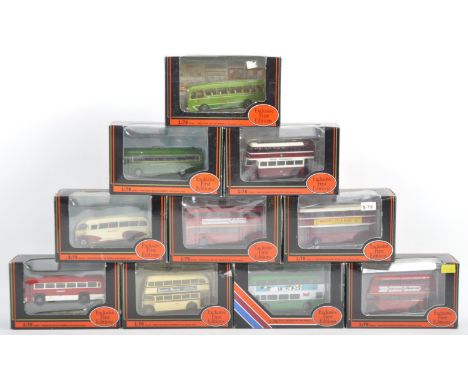 A collection of x10 EFE Exclusive First Editions 1/76 scale diecast model buses comprising; Air France Double Deck Bus, Leyla