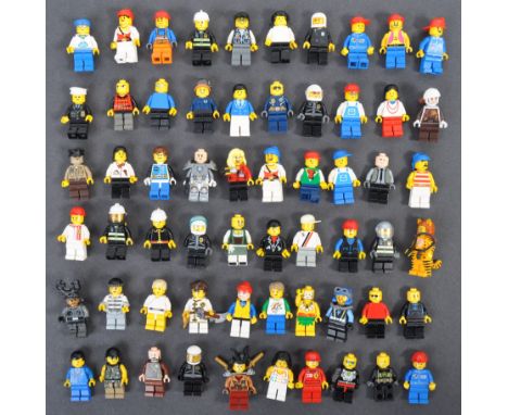 Lego - a large collection of approx x60 official Lego made minifigures. Figures from various themes present to include; Serie