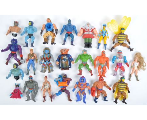 A collection of x22 original vintage 1980's Mattel made Masters Of The Universe MOTU He-Man action figures to include Stoneda