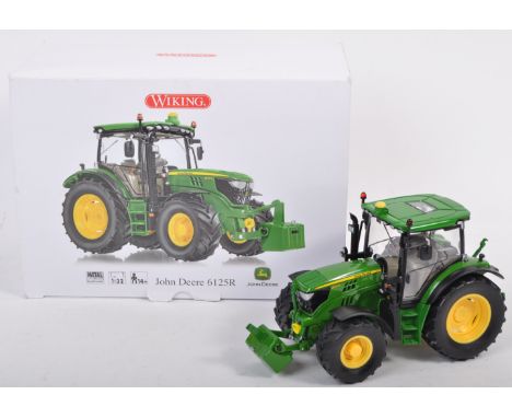 An original Wiking made 1/32 scale diecast model No. 077318 John Deere Tractor 6125R. The model appearing mint, within origin