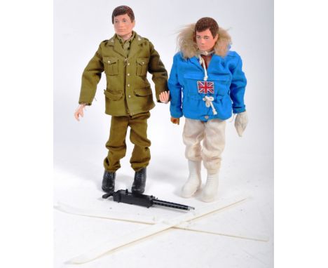 Two original vintage Palitoy made Action Man figures with uniform and accessories comprising Polar Explorer with&nbsp; jacket