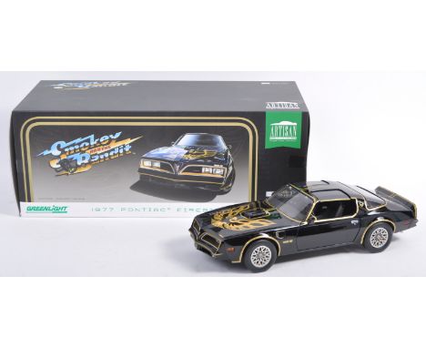 A Limited Edition Greenlight Collectibles made 1/18 scale boxed diecast Smokey And The Bandit themed model No. 19025 a 1977 P