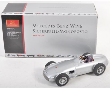 An original German CMC made 1/18 scale boxed diecast model No. M-006 Mercedes-Benz W196 Silver Arrow race car 1954/55. Model 