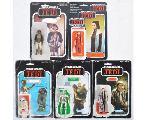 Star Wars - a collection of x5 original vintage Palitoy / Kenner made Star Wars action figures, with their original card back