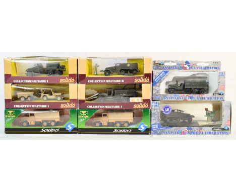A collection of x8 assorted Solido made boxed diecast vehicles of Military interest. Models to include 6052 US Half Track arm