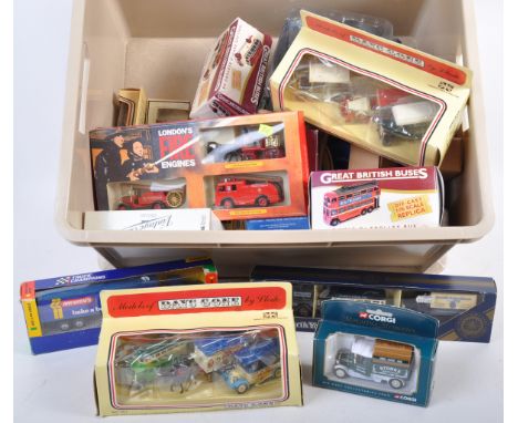 A large collection of approx x40 assorted boxed diecast models to include; Lledo, Corgi, Atlas Editions, some Lledo triple-pa