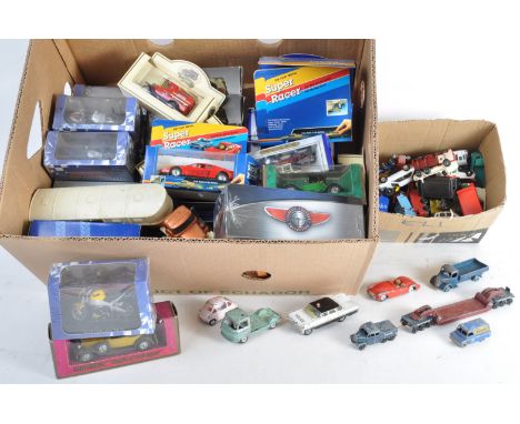 A large collection of assorted diecast model cars and other vehicles of various makes and scales to include boxed Lledo Days 