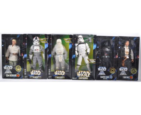 A collection of x6 original vintage boxed Kenner made 1/6 scale 12" ' Star Wars Collector Series ' playset action figures com