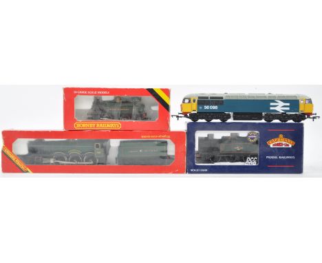 A collection of x4 assorted 00 gauge model railway trainset locomotive engines comprising Hornby R077 GWR tank loco, R759 Alb